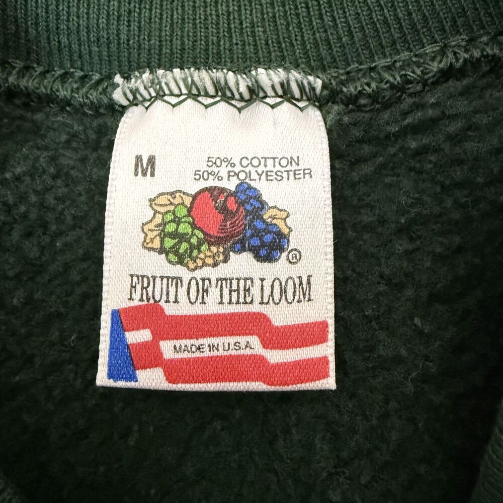 Vintage Fruit Loom Mock Neck Sunflower Bird Applique Embroidered Sweatshirt, M - Picture 2 of 12